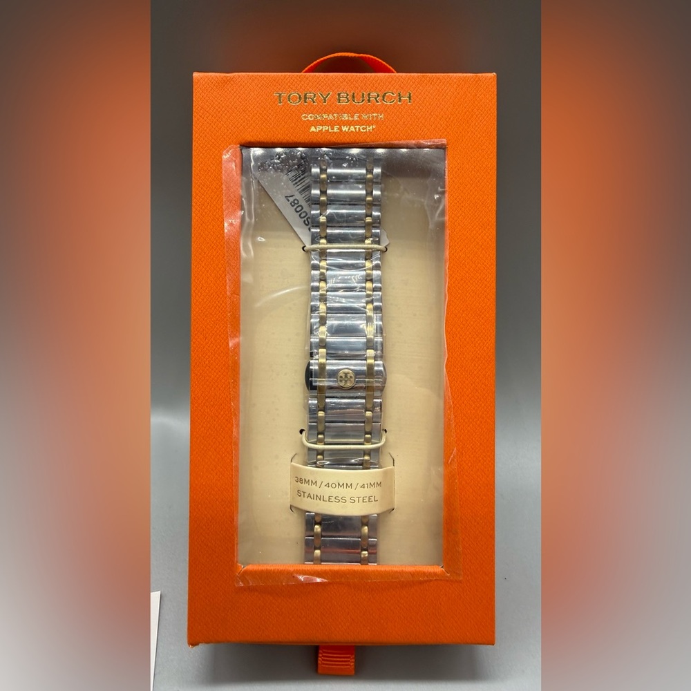 Tory Burch Miller Two-Tone Stainless Steel Link Bracelet Apple Watch Band NWT - Picture 7 of 10